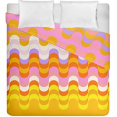 Dna Early Childhood Wave Chevron Rainbow Color Duvet Cover Double Side (king Size) by Alisyart