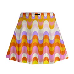 Dna Early Childhood Wave Chevron Rainbow Color Mini Flare Skirt by Alisyart