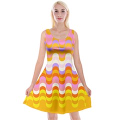 Dna Early Childhood Wave Chevron Rainbow Color Reversible Velvet Sleeveless Dress by Alisyart