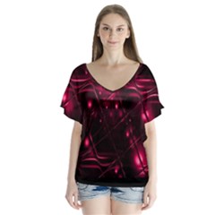 Picture Of Love In Magenta Declaration Of Love Flutter Sleeve Top by Simbadda