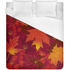 Autumn Leaves Fall Maple Duvet Cover (california King Size) by Simbadda