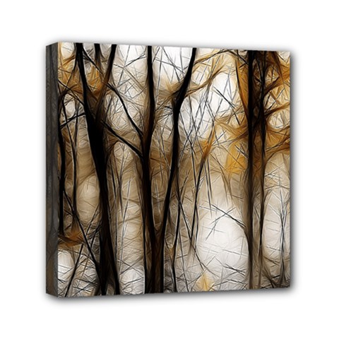 Fall Forest Artistic Background Mini Canvas 6  X 6  by Simbadda
