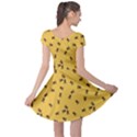 Yellow Pattern of the Bee on Honeycombs Cap Sleeve Dress View2