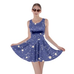 Blue Pattern With Constellations Of Southern Hemisphere Skater Dress