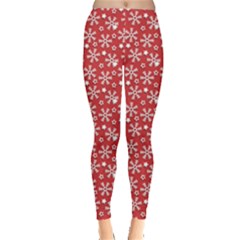 Red Pattern Winter Christmas Leggings by CoolDesigns