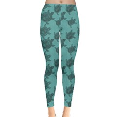 Turquoise Pattern Turtles Leggings by CoolDesigns
