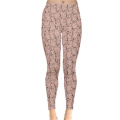 Gray Pattern Design With Funny Pigs Women s Leggings