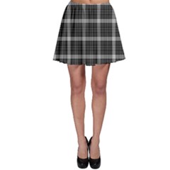 Black Tartan Plaid Pattern Skater Skirt