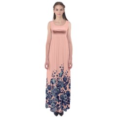 Coral Floral Empire Waist Maxi Dress