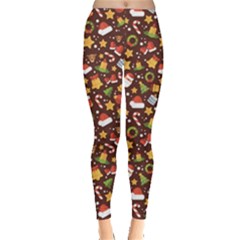 Colorful With Christmas Elements In A Flat Style Leggings