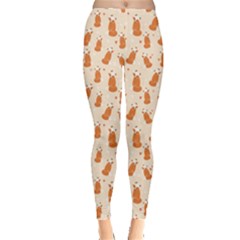 Orange Pattern Fox Leggings