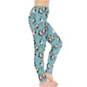 Blue Pattern Funny Penguins Snowflakes On Blue Icy Leggings View4
