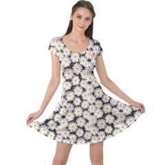 Colorful Daisies Pattern Cap Sleeve Dress by CoolDesigns