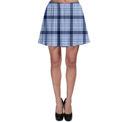 Blue Tartan Plaid Pattern Skater Skirt