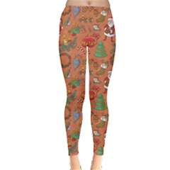 Colorful Winter Christmas Sketchy Pattern Leggings by CoolDesigns