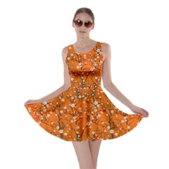 Orange Tree Pattern Japanese Cherry Blossom Skater Dress