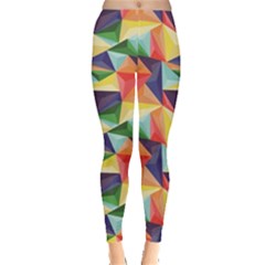 Colorful Triangle Pattern Geometric Abstract Texture Leggings by CoolDesigns