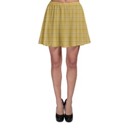 Yellow Tartan Pattern Skater Skirt by CoolDesigns