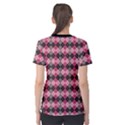 Colorful Argyle Pattern In Pink And Black Women s Sport Mesh Tee View2