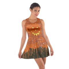 Pumpkin Face Cotton Racerback Dress by CoolDesigns