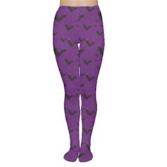 Purple With Halloween Bats And Stars Tights