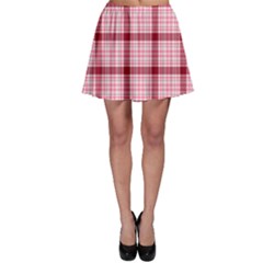 Red Tartan Plaid Pattern Skater Skirt by CoolDesigns