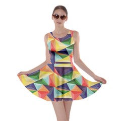 Colorful Triangle Pattern Geometric Abstract Texture Skater Dress
