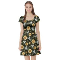Daisy2 Vintage Floral Short Sleeve Dress