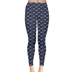 Navy-blue-dolphins-pattern Leggings  by CoolDesigns