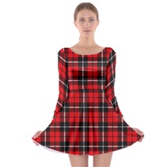 Xmas Check 2 Long Sleeve Skater Dress by CoolDesigns