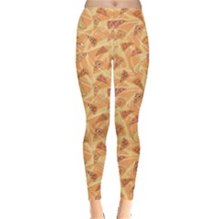 Orange Pattern Pizza Clip Art Leggings by CoolDesigns