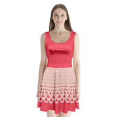 Strawberry Red Triangle Split Back Mini Dress  by CoolDesigns