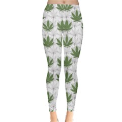 Green Marijuana Badges With Marijuana Leaves Women s Leggings by CoolDesigns