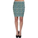 Blue Pattern Design With Colored Koi Fish Bodycon Skirt View1