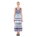 Light Blue Stripes Sleeveless Maxi Dress View1