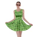 Green Pattern With Clover Leaves Skater Dress View1