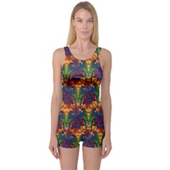 Colorful Pattern With Macaw Parrots Hand Drawn Women s One Piece Swimsuit by CoolDesigns