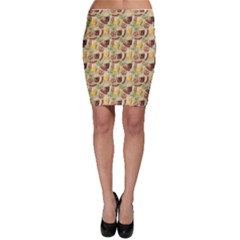 Colorful Glass Mugs Lager Dark Beer Hop Pretzel Sausage Pattern Bodycon Skirt by CoolDesigns