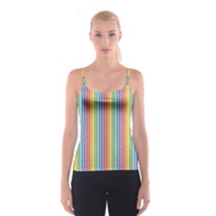 Colorful Striped Rainbow Pattern With Colorful Butterflies Spathetti Strap Top by CoolDesigns