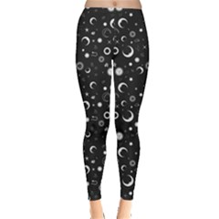 Black Monochrome With The Night Sky For Your Design Women s Leggings by CoolDesigns