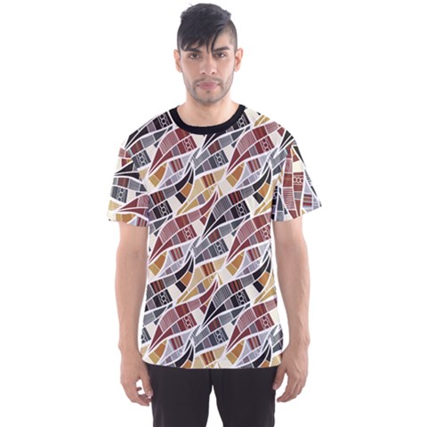 Colorful Pattern With Stylized Leaves Men s Sport Mesh Tee by CoolDesigns