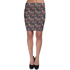 Colorful Tropical Floral Pattern Plumeria Hibiscus Flowers Bodycon Skirt by CoolDesigns