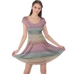 Pink Colorful Rainbow Chevron Pattern Cap Sleeve Dress by CoolDesigns