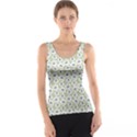 Green Decorative Pattern With White Poppies Tank Top View1