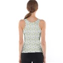Green Decorative Pattern With White Poppies Tank Top View2