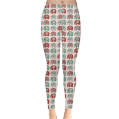 Colorful Elephant Cartoon Pattern Leggings by CoolDesigns