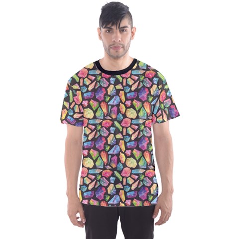 Colorful Colorful Watercolor Gem Pattern Men s Sport Mesh Tee by CoolDesigns