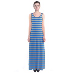 Blue Stripes Sleeveless Maxi Dress by CoolDesigns