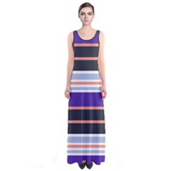 Purple Stripes Sleeveless Maxi Dress by CoolDesigns
