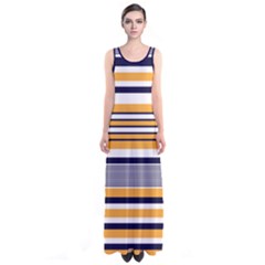 Orange Stripes Sleeveless Maxi Dress by CoolDesigns